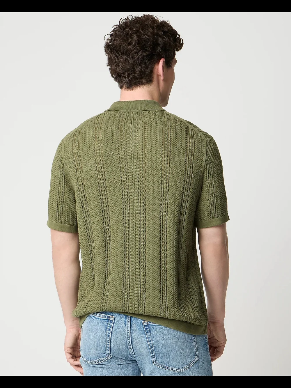 J.Crew Short-sleeve cotton cable-knit cardigan sweater-polo
